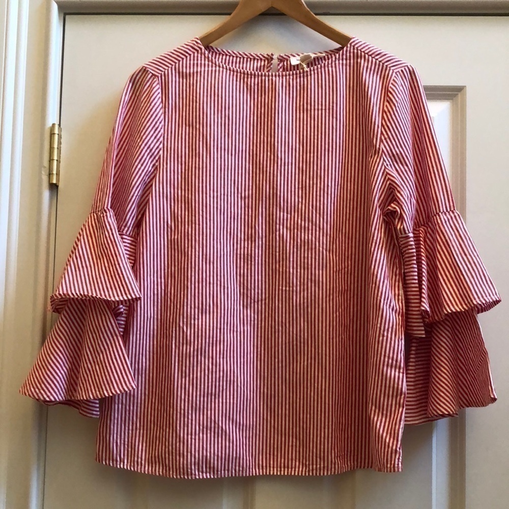 Beachlunchlounge Francine Striped Top Red White S